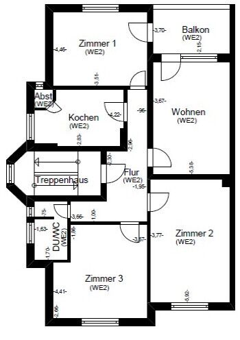 Grundriss-Skizze Obergeschoss