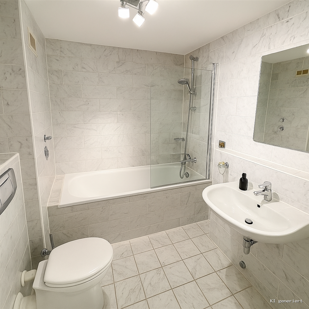 Bad mit Wanne und Duschabtrennung