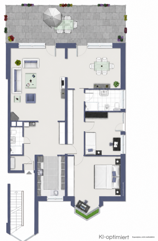 Grundriss 2 Schlafzimmer