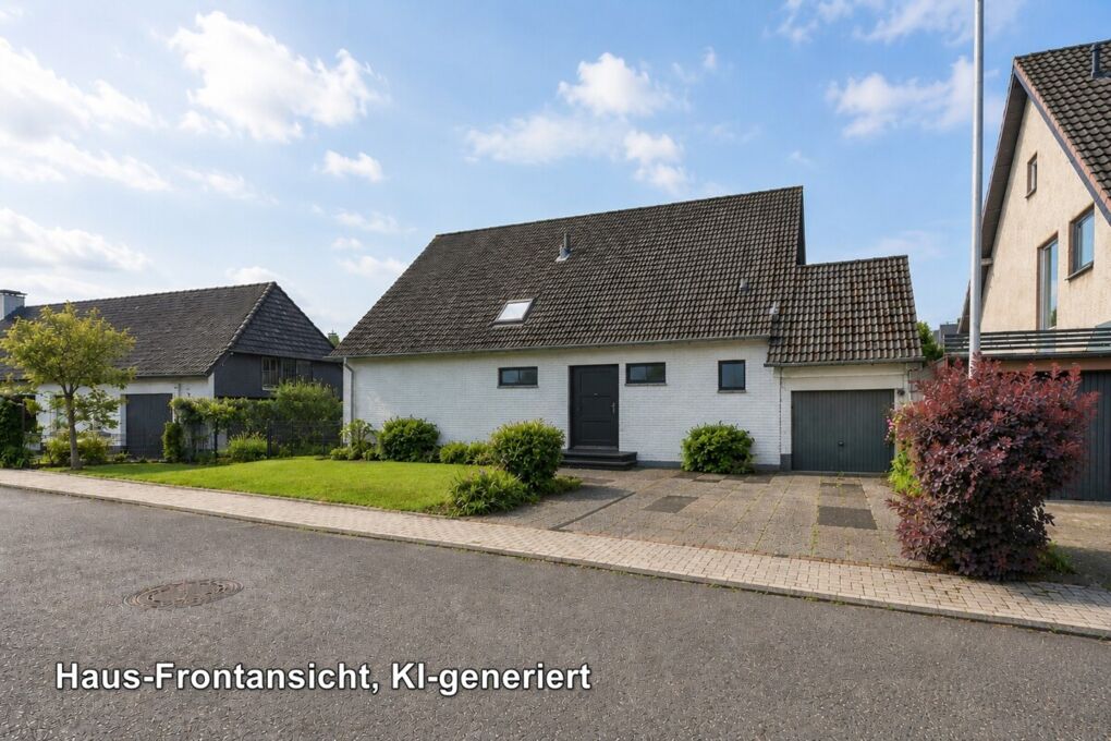 Haus-Frontansicht, KI-generiert